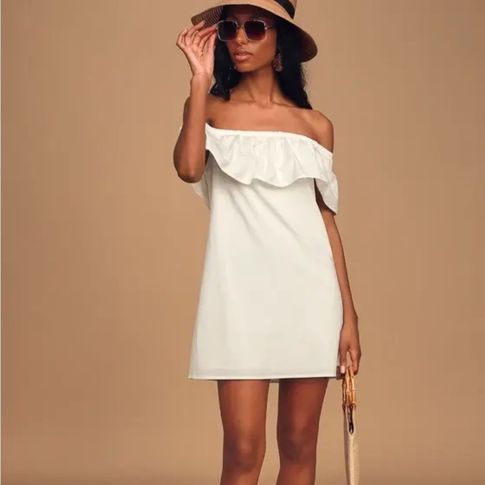 Lulu’s White Off the Shoulder Dress
